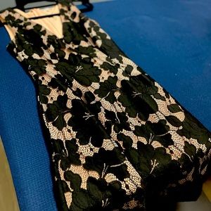 ModCloth Black and Tan “Lace and Mesh” XS Dress